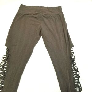 Maha Devi leggings cutouts braided ‎ brown Size Medium  Bamboo Organic cotton